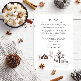 Brief vom Weihnachtsmann an das Baby Monochrome Wi Feiertagskarte