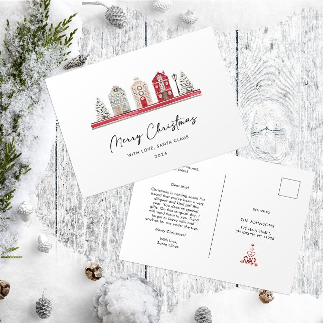 Brief vom Weihnachtsmann an die Niedlichen Weihnac Postkarte (Von Creator hochgeladen)