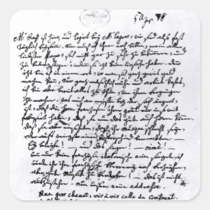 Brief von Mozart an seinen Vater, 5. April Quadratischer Aufkleber