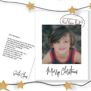Brief von Santa Claus Nice List Foto Weihnachten