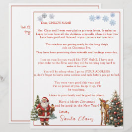 Brief von Santa Claus Schneeflocken Rentier
