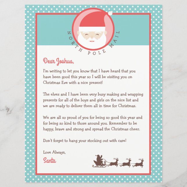 Brief von Santa Personalisiert & Colour (Vorderseite)