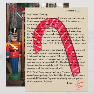 Brief von Santa Zuckerstangen Nussknacker Feiertagskarte