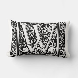 Brief W Mittelalterliche Monogramm Art Nouveau Lendenkissen