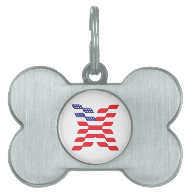 Brief X Monogramm USA-Flagge Tiermarke (Vorderseite)