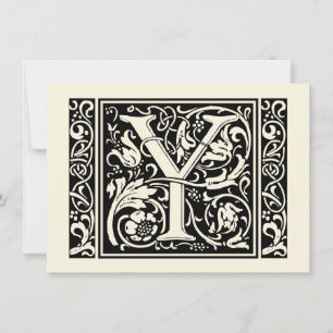 Brief Y Mittelalterliche Monogramm Kunst Neue Zeit Einladung