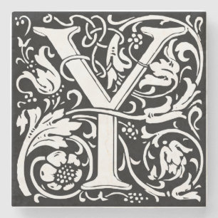 Brief Y Mittelalterliche Monogramm-Kunst Neuzeitst Steinuntersetzer
