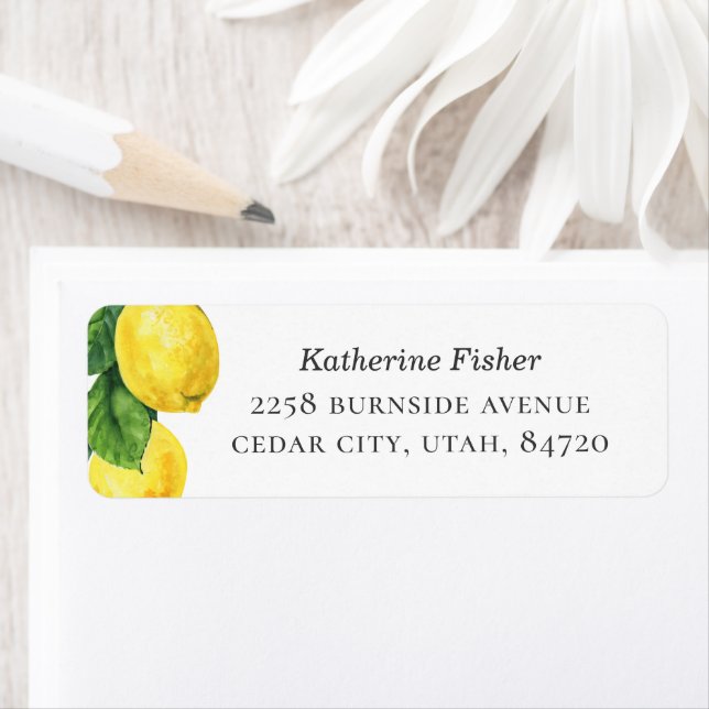 Briefaufkleber für Hochzeitssendungen | Lemon Rück (Insitu)