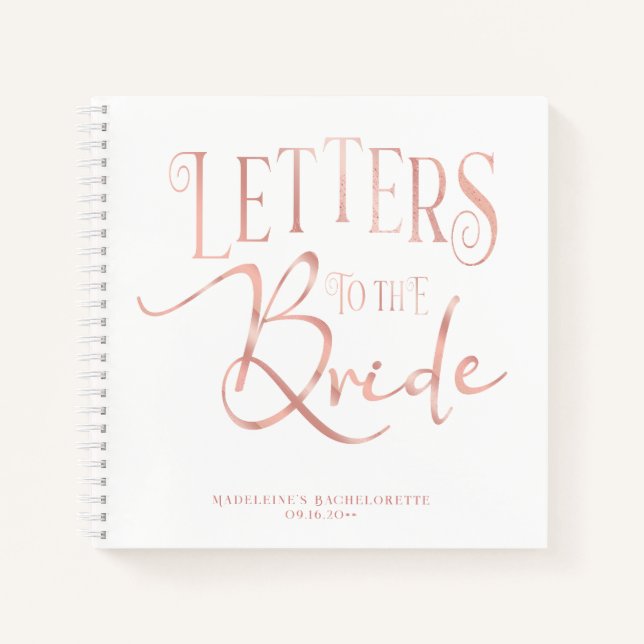 Briefe an die Brautdusche Bachelorette Gästebuch Notizbuch (Vorderseite)