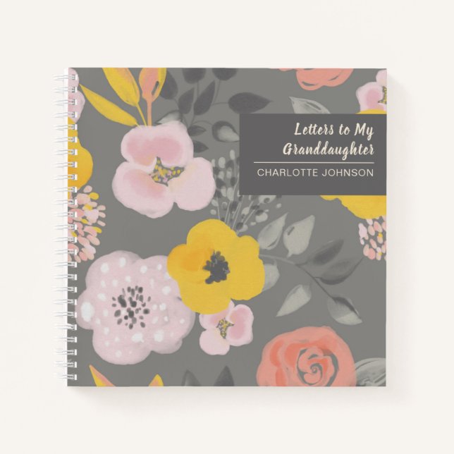 Briefe an meine Enkeltochter-Blume halten Notizbuch (Vorderseite)