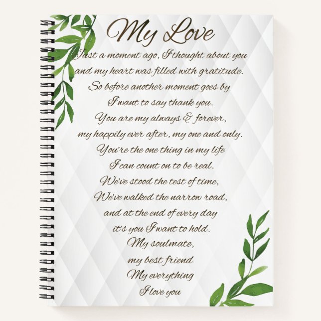 Briefe an meinen zukünftigen Ehemann Notizbuch (Vorderseite)