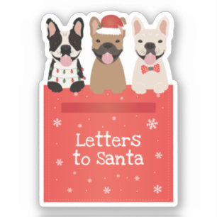 Briefe an Santa French Bulldogs Aufkleber