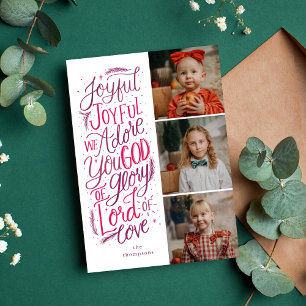 Briefe Berry Holiday Foto Card Lila rosa Feiertagskarte