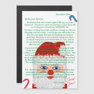 Briefe von Santa Claus personalisiert Magnetkarte