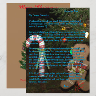 Briefe von Santa Gingerbread Blue 6,5 x 8,75 Feiertagskarte