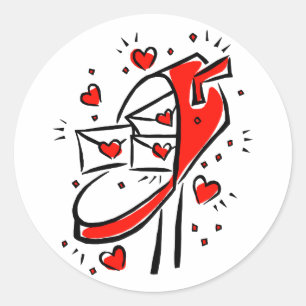 Briefkasten beschriftet Herz-Kontur-Liebe Runder Aufkleber