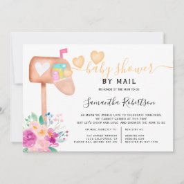 Briefkasten florfarbene Wasserfarben Babydusche pe Einladung