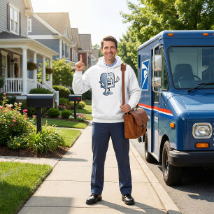 Briefkasten-Maskottchen Glücklicher blauer Postcha Hoodie