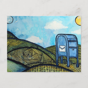 Briefkasten Postdienst Kunst Feiertagspostkarte