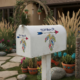 Briefkastenaufkleber für Pfeil und Federn Aufkleber