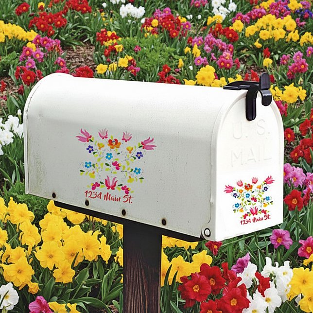 Briefkastenaufkleber mit floraler Nahtstelle Aufkleber (Von Creator hochgeladen)