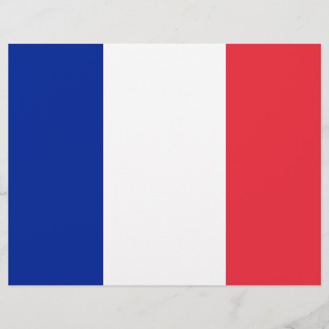 Briefkopf mit der Flagge Frankreichs (Vorderseite)