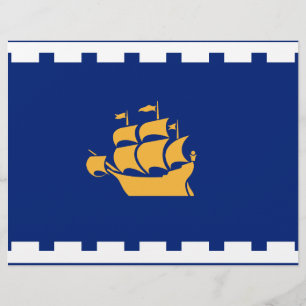 Briefkopf mit der Flagge von Quebec City, Kanada