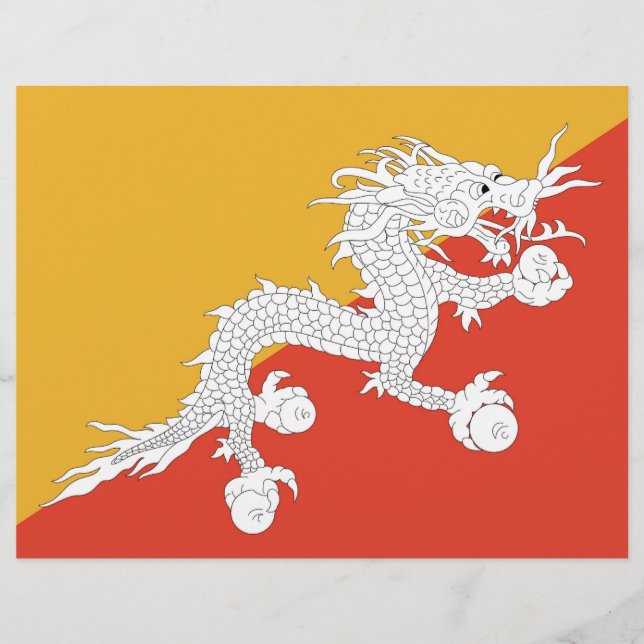 Briefkopf mit Flagge Bhutans (Vorderseite)