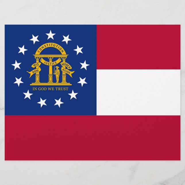 Briefkopf mit Flagge Georgiens, USA (Vorderseite)