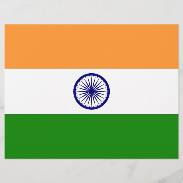Briefkopf mit Flagge Indiens (Vorderseite)