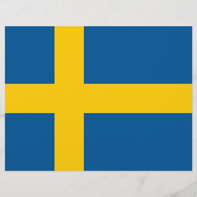 Briefkopf mit Flagge Schwedens (Vorderseite)