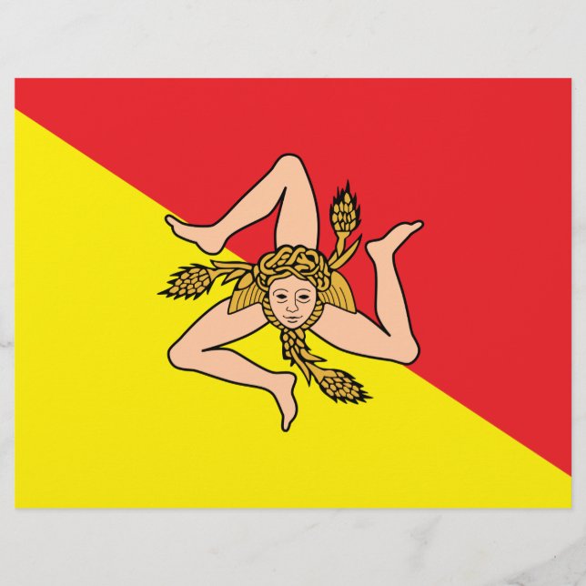 Briefkopf mit Flagge Siziliens, Italien (Vorderseite)