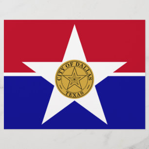 Briefkopf mit Flagge von Dallas, USA