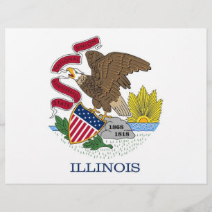 Briefkopf mit Flagge von Illinois, USA