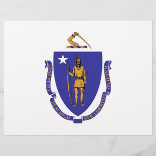Briefkopf mit Flagge von Massachusetts, USA