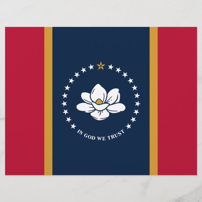 Briefkopf mit Flagge von Mississippi (Vorderseite)