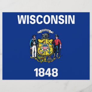 Briefkopf mit Flagge von Wisconsin, USA