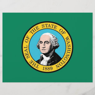 Briefkopf mit Flagge Washington, USA