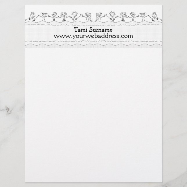 Briefkopf mit glücklichen Kindern (Vorderseite)