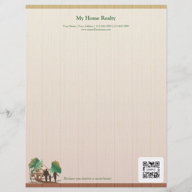 Briefkopf-Schablone mein Zuhause-Grundstück Briefkopf (Vorderseite)