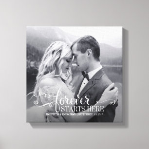 Briefkurse für Hochzeiten - Foto-Leinwand Leinwanddruck