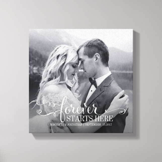 Briefkurse für Hochzeiten - Foto-Leinwand Leinwanddruck (Vorderseite)