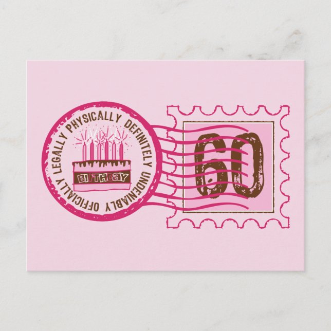 Briefmarke 60 Geburtstag Postkarte (Vorderseite)