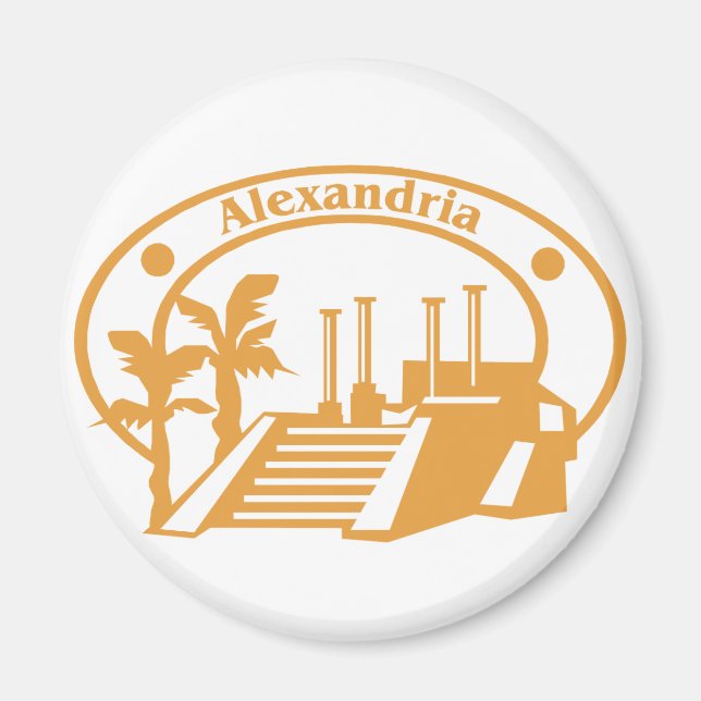 Briefmarke Alexandria Magnet (Vorne)