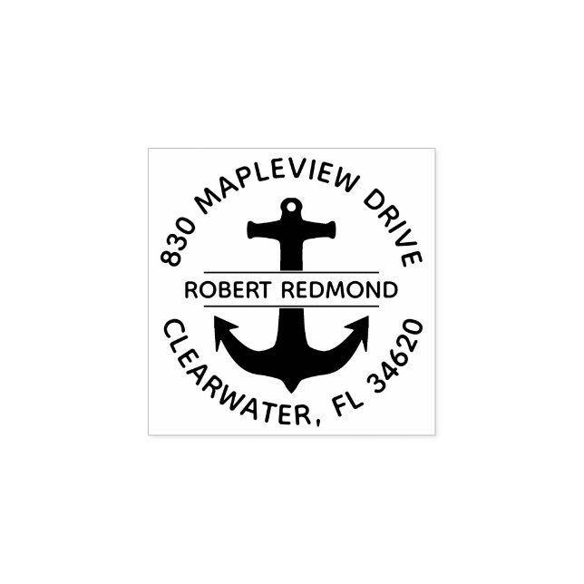 Briefmarke-Anker für runde Rücksendeadresse Gummistempel (Prägung)