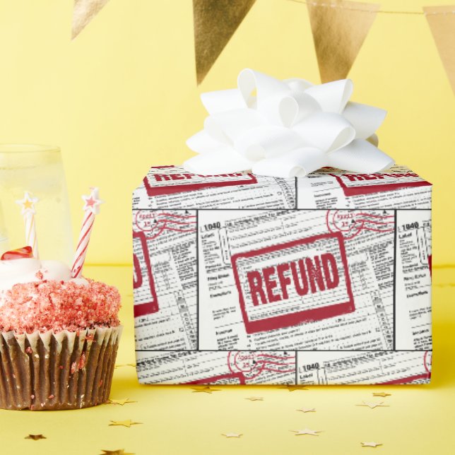 Briefmarke auf 1040 IRS-Formular Geschenkpapier (Geburtstagsparty)