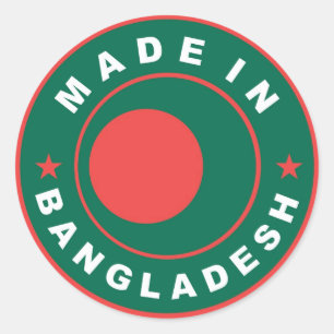 Briefmarke auf dem bangladeschischen Länderkennzei Runder Aufkleber