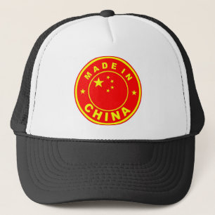 Briefmarke auf dem Etikett der China Truckerkappe