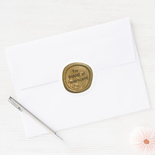 Briefmarke-Aufkleber für Gold Wax Siegel Runder Aufkleber (Umschlag)