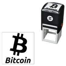 Briefmarke aus Bitcoin-Symbol-Selbstfarbkautschuk